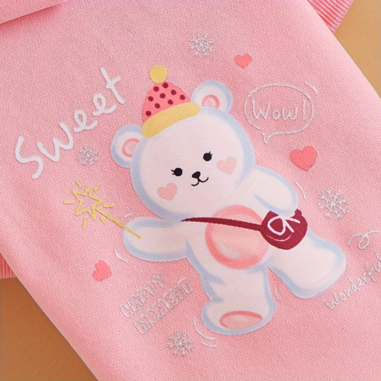 1pc pet teddy bear print hooded sweatshirt Product details 2