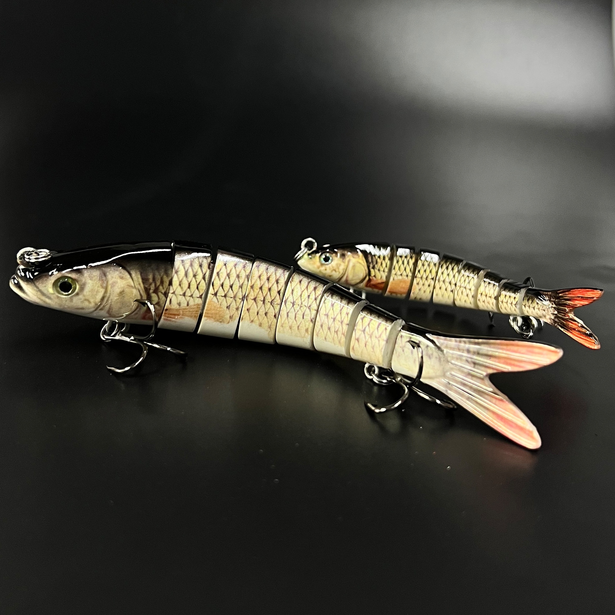 0.39oz 0.92oz Two Size Lifelike Fishing Lures For Bass, Trout, Walleye,  Predator Fish - Realistic Multi Jointed Fish Popper Swimbaits -  Spinnerbaits L