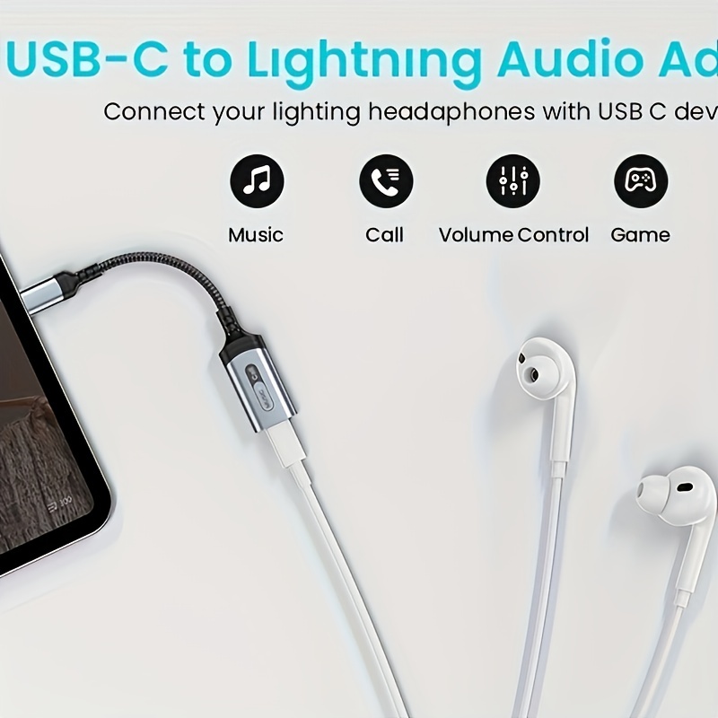 usb type mfi lt female headphone converter Temu