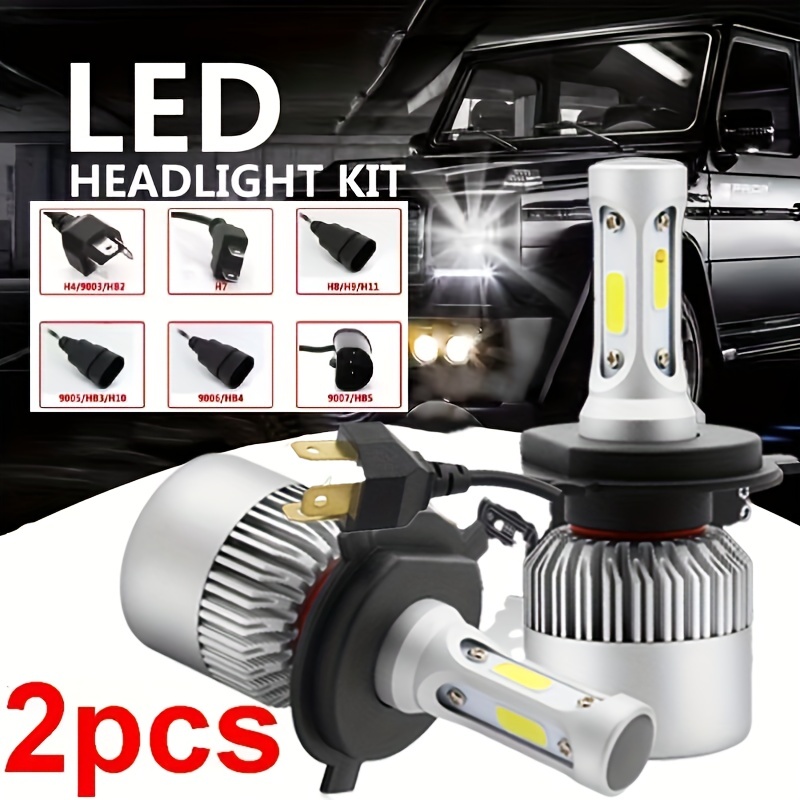 2PCS Super Bright LED Headlight Kit - H4 H7 H11 9005 9006 - High/Low Beam  Driving Lamps
