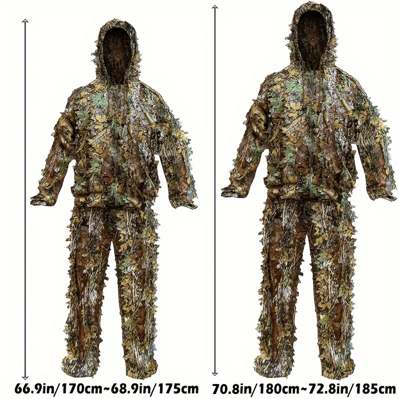 lightweight 3d leafy camouflage set outdoor camouflage ghillie suit for disguise realistic cs airsoft game wildlife photography details 0