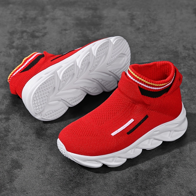 Boy's Knit Sock Shoes Non Slip Casual Platform Shoes