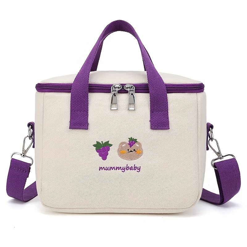 Cute Lunch Bag Women Girls Insulated Canvas Cooler Handbag - Temu