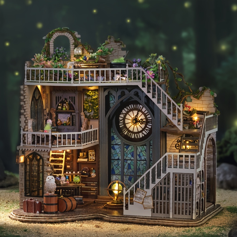 1pc DIY Toy Magic House Wooden Miniature Furniture Kit, Three-dimensional  Building Model, Mini Creative House Decoration With LED, Birthday Gift Girl  Festival Handmade Home Decoration Crafts Gift