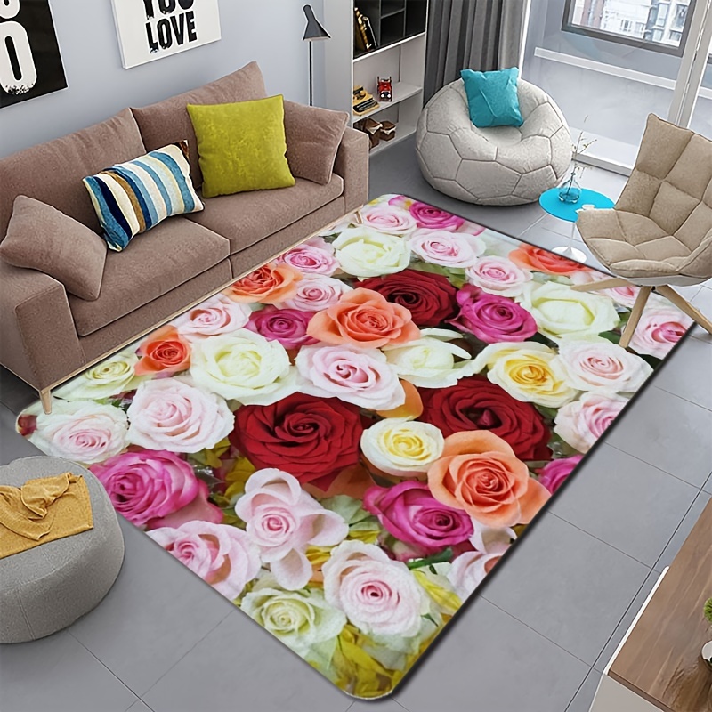  Modern 3D Home Area Rugs Espresso Coffee Cup on Vintage Table  with Ground and Roasted Coffee Carpets Non-Slip Extra Size Yoga Mat Runner  Rug for Living Room Bedroom Girls Playroom Home