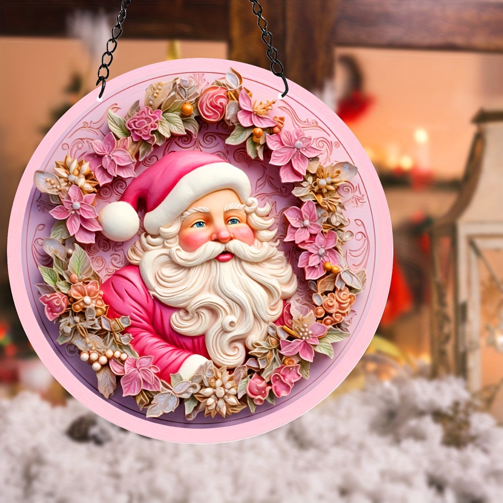 1pc, Rosa Bauernhaus Weihnachts-Suncatcher, Hängende Dekoration Für  Wandfenster, Weihnachtsschmuck Zum Aufhängen, Weihnachtsbaum-Urlaubsschmuck  Acryl-Ornament - Temu Germany