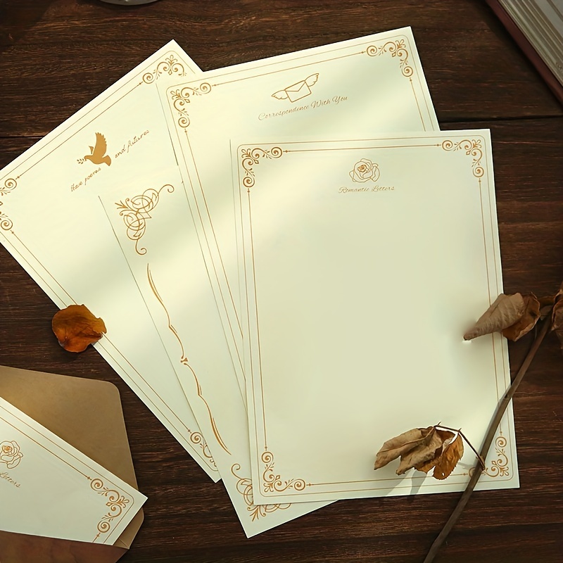 8pcs/bag Vintage Kraft Paper Classical Letter Paper Simple Love Letter  Paper ;;^