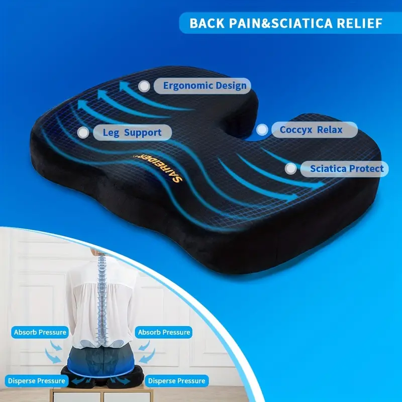 Memory Foam Coccyx Cushion Pads: Improve Sitting Posture & Relieve