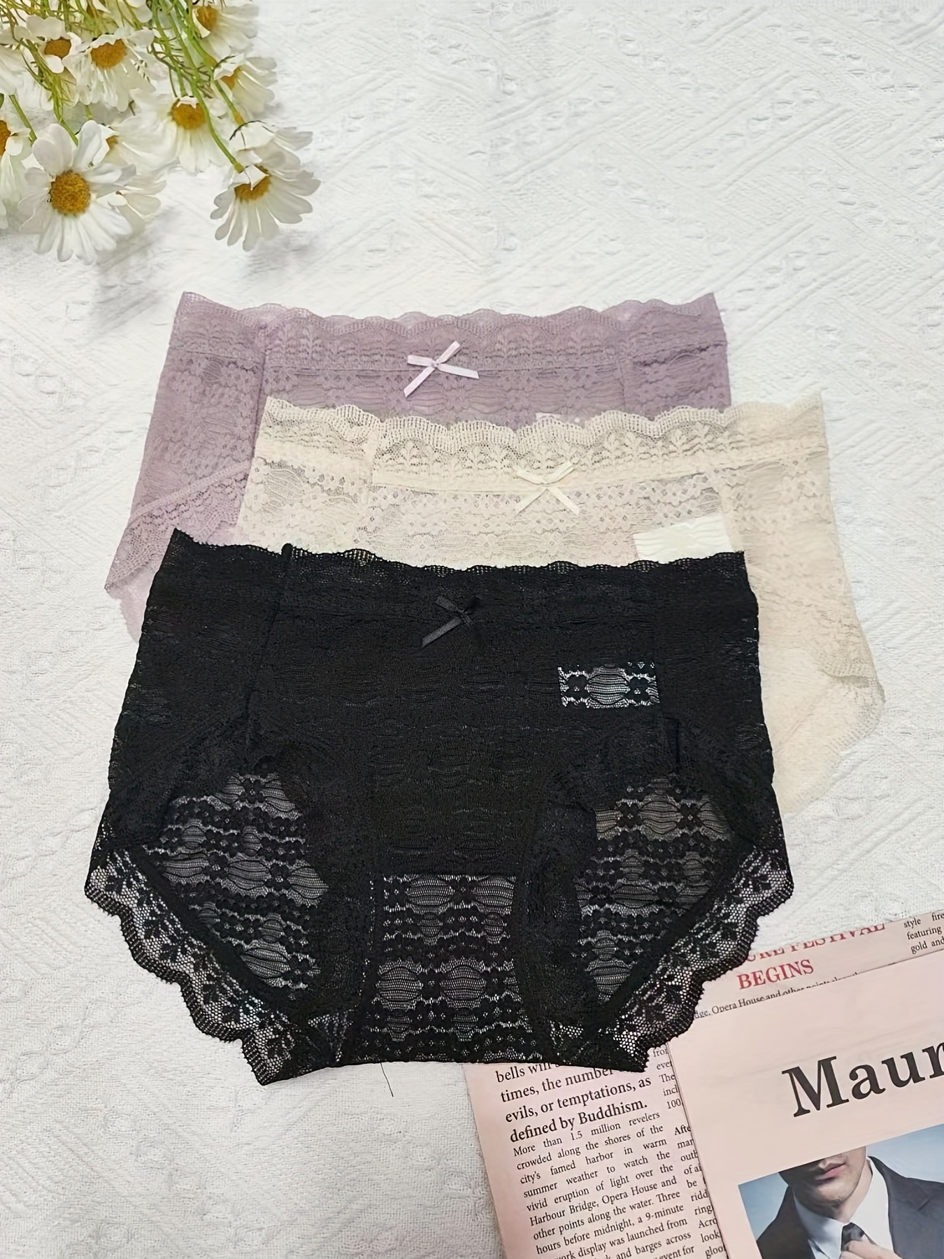 Summer Women's Lace Floral Panties Ladies Lingerie Briefs for Underwear