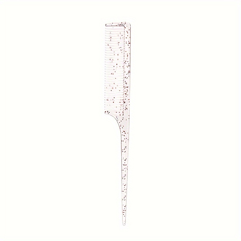 Transparent Glitter Ponytail Comb Stainless Steel Needle Plastic Women's Hair Comb