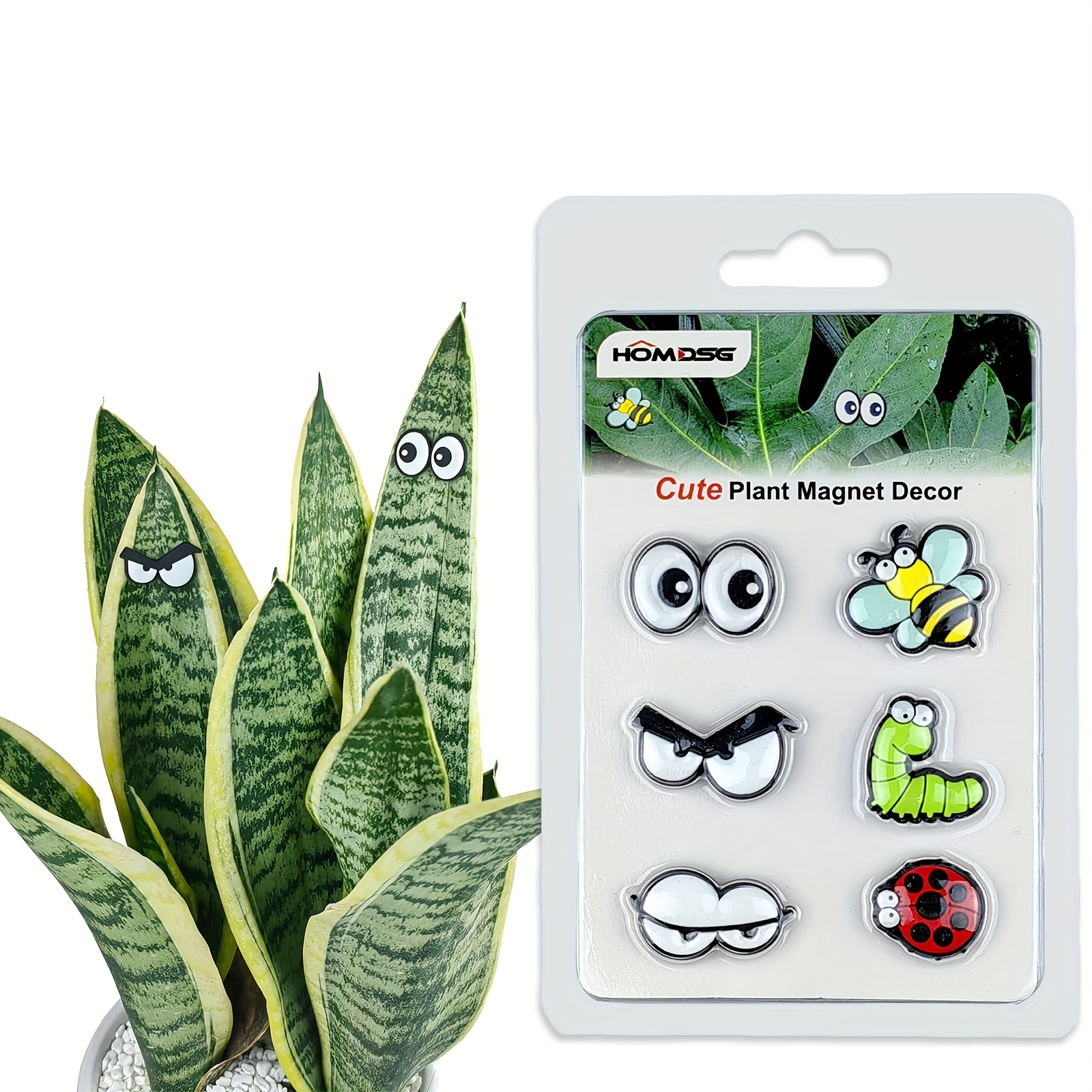 

6pcs Cute Plant Magnets Eyes For Potted Plants, Plant Safe Magnet Pins Charms, Unique Gifts For Plant Lovers, Indoor Plant Accessories, Refrigerator Magnets