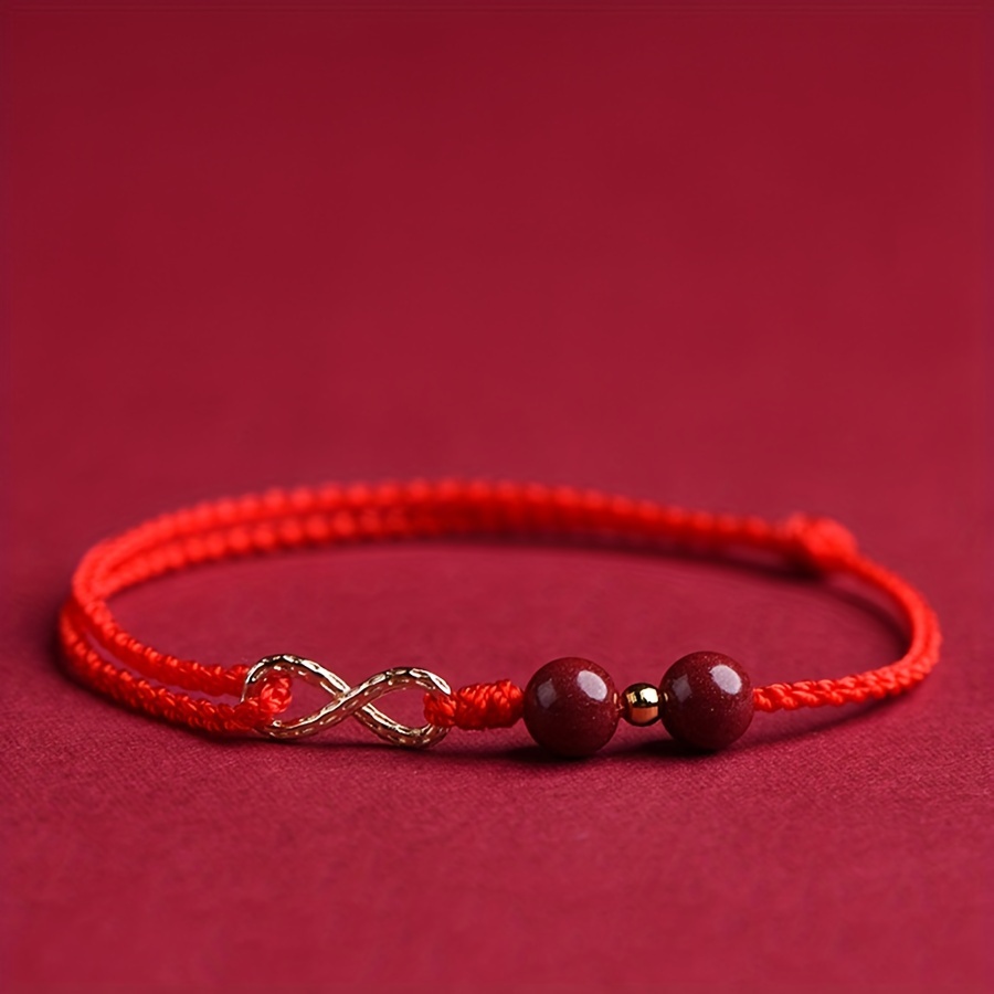 TEMU 1pc Pulseras De Con Cuerda Roja Para Mujeres Y Hombres, Regalo Perfecto De Para Familiares, Amantes Y , Hechas A Mano