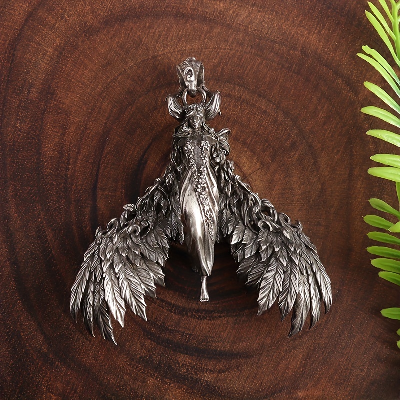 Retro Gothic Winged Devil Angel Pendant Necklace