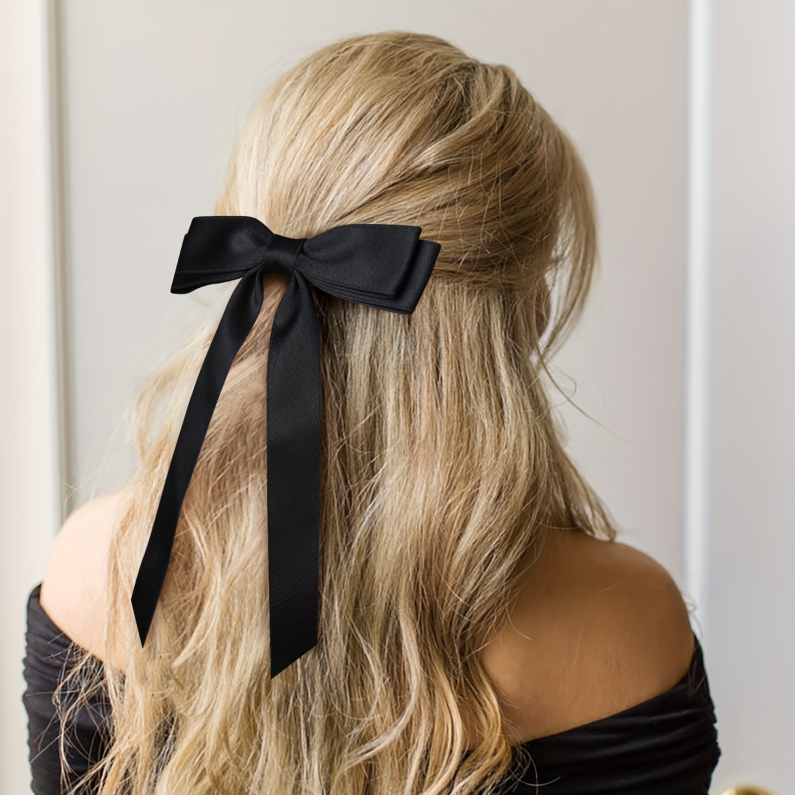 Silky Satin Hair Bows Hair Clip Ribbon Accessories Ponytail - Temu