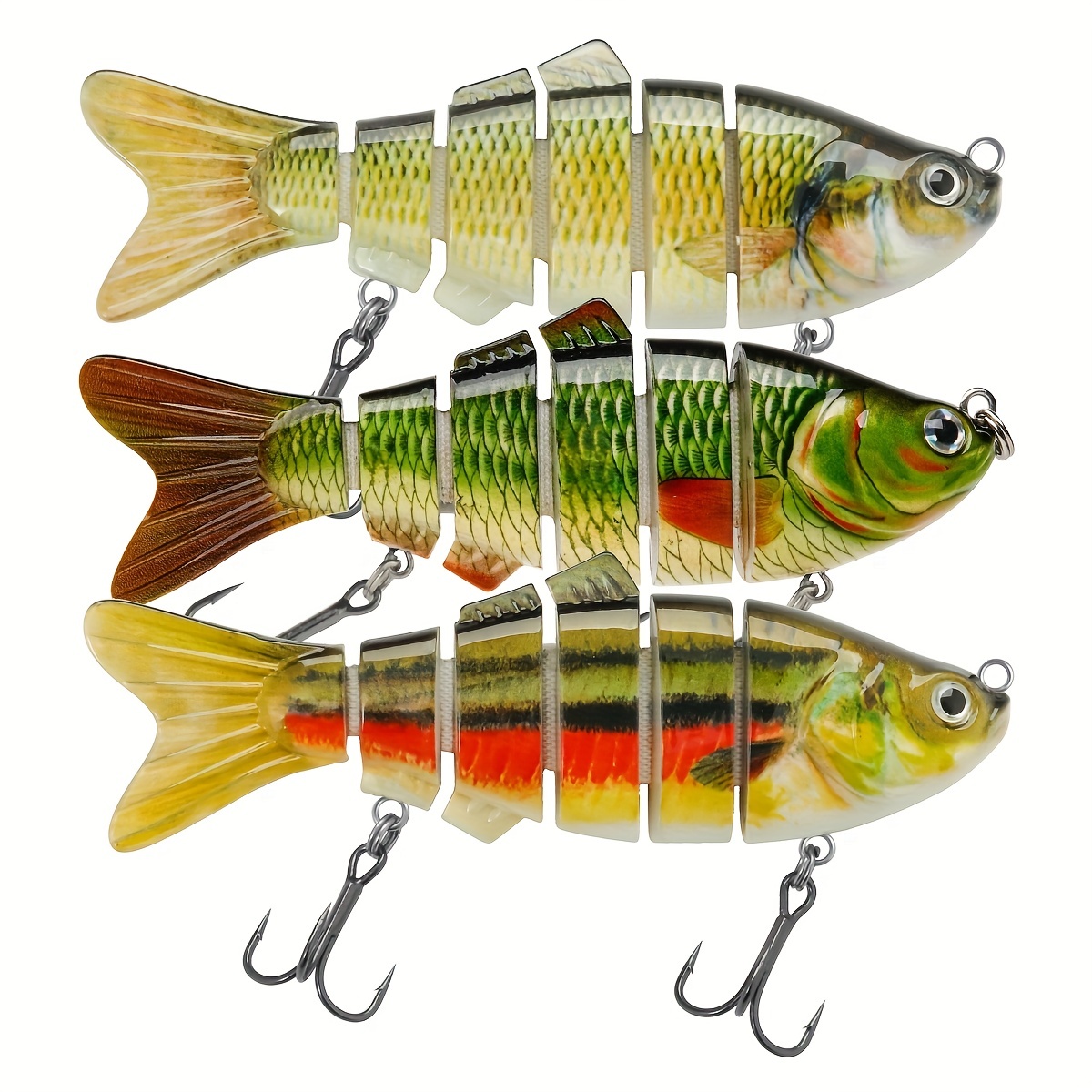 6-sections Artificial Rattling Fishing Lure, Bionic Plastic Hard