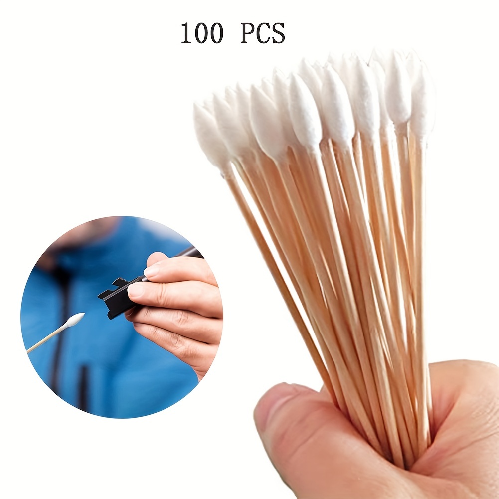 Single headed Long Wooden Stick Disposable Cotton Swabs - Temu