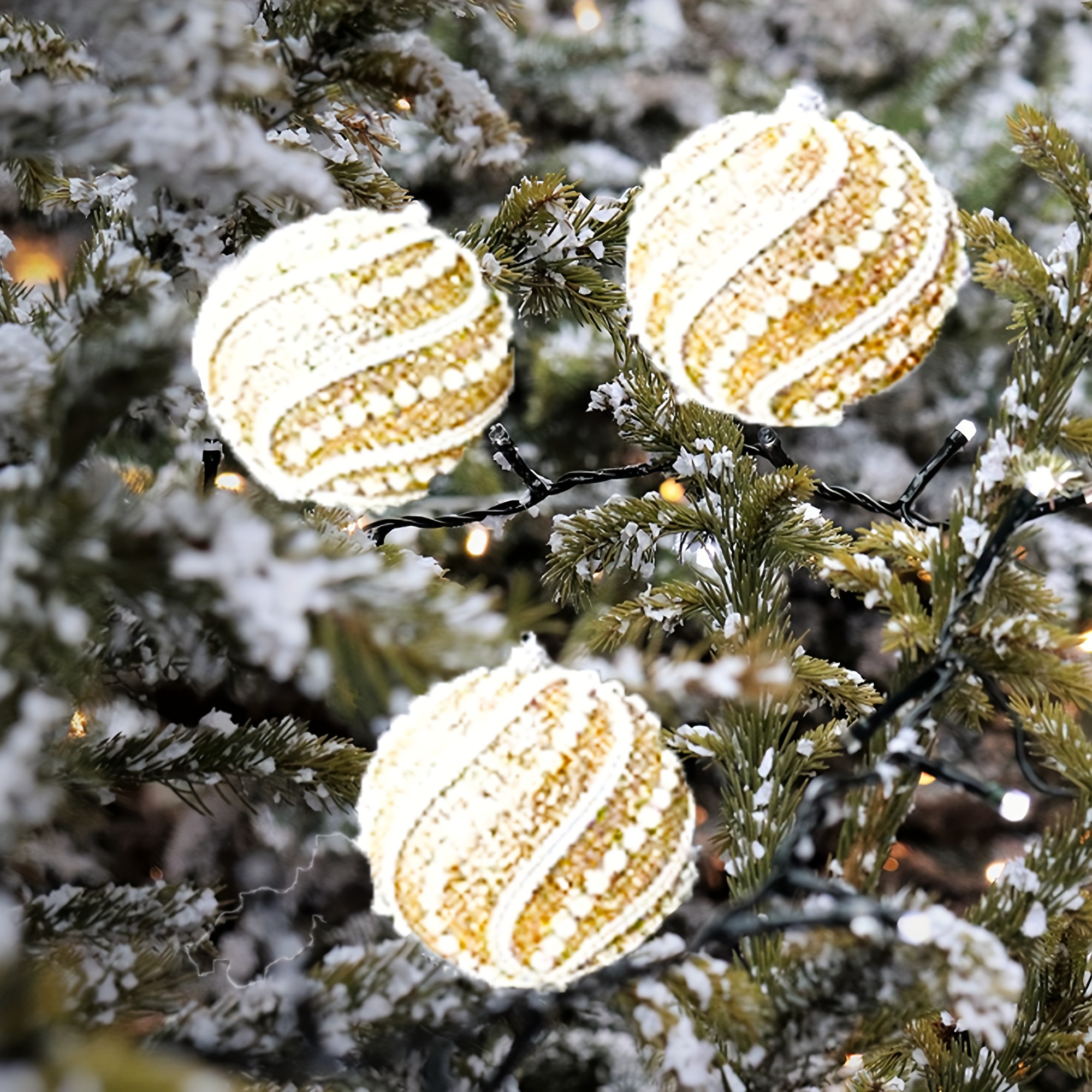 Gold Christmas Decorations/foam Tree Ornaments/set of 3/foam  Shells/gold-silver Christmas Baubles/foam Christmas Decorations/holiday  Decor 