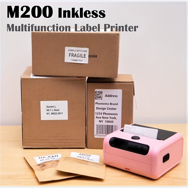 Label Maker Machine with Tape - 3 Thermal Label Printer for Small Business  - M200 Mini Label Printer Barcode Printer for Phone&PC, Bluetooth Label  Makers for Labels,Logo,Product Ingredient - Yahoo Shopping