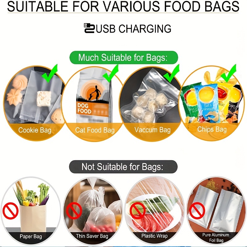 Mini Bag Sealer Heat Seal, Handheld Food Sealer Bag Resealer For Food  Storage, Portable Smart Heat Sealer Machine For Chip Bags, Plastic Bags,  Snack Bags Small Appliance - Temu