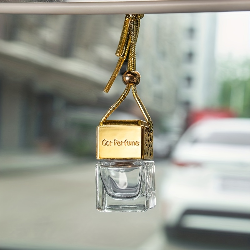 Bouteille de parfum pour voiture, bouchon carré Transparent de 8ML,  pendentif pour voiture