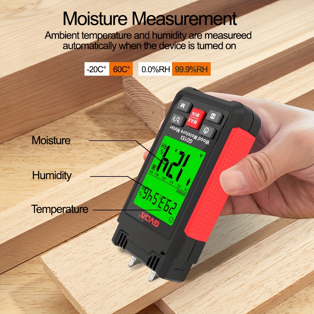 Digital Moisture Meter Wood Timber Damp Detector Alarm - Temu