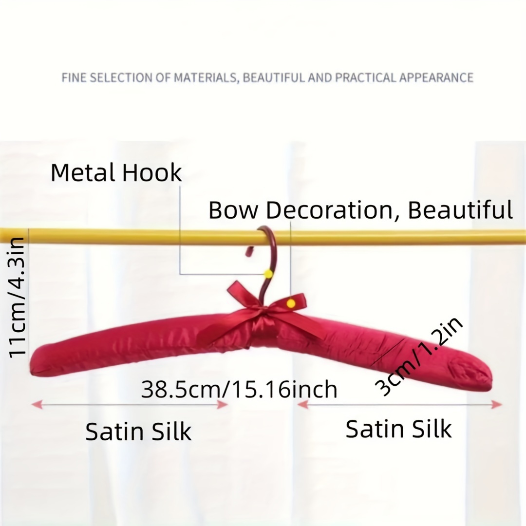 5pcs Silk Packaging Hangers Non Slip Durable Satin Covered Hangers