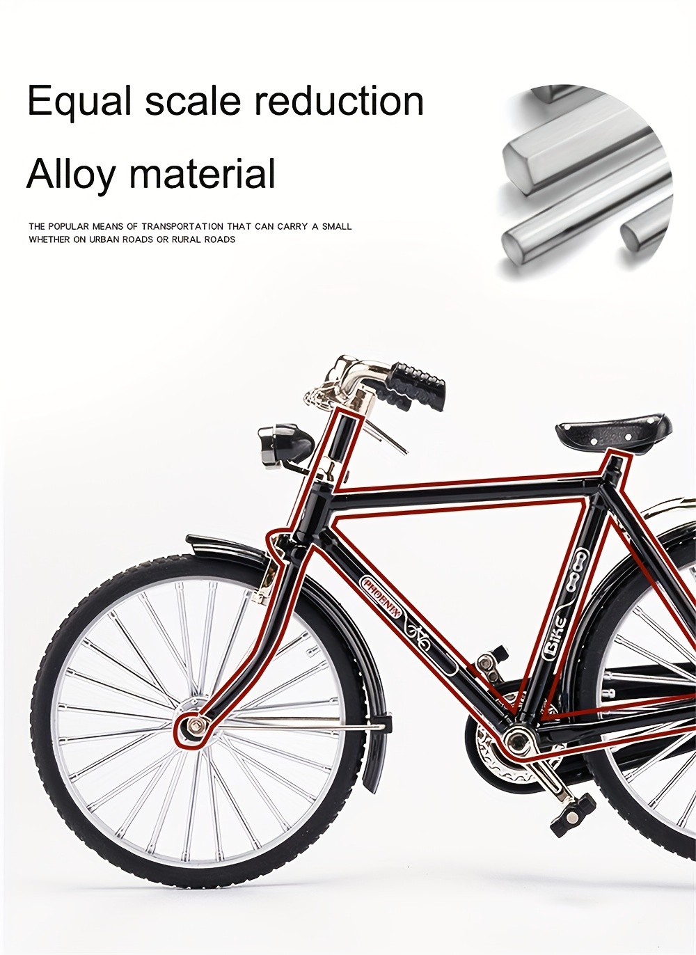 vintage bicycle model kit 51pcs miniature scale set with inflator carrying case aluminum alloy collectors hobbyists ideal gift and home office decor details 4