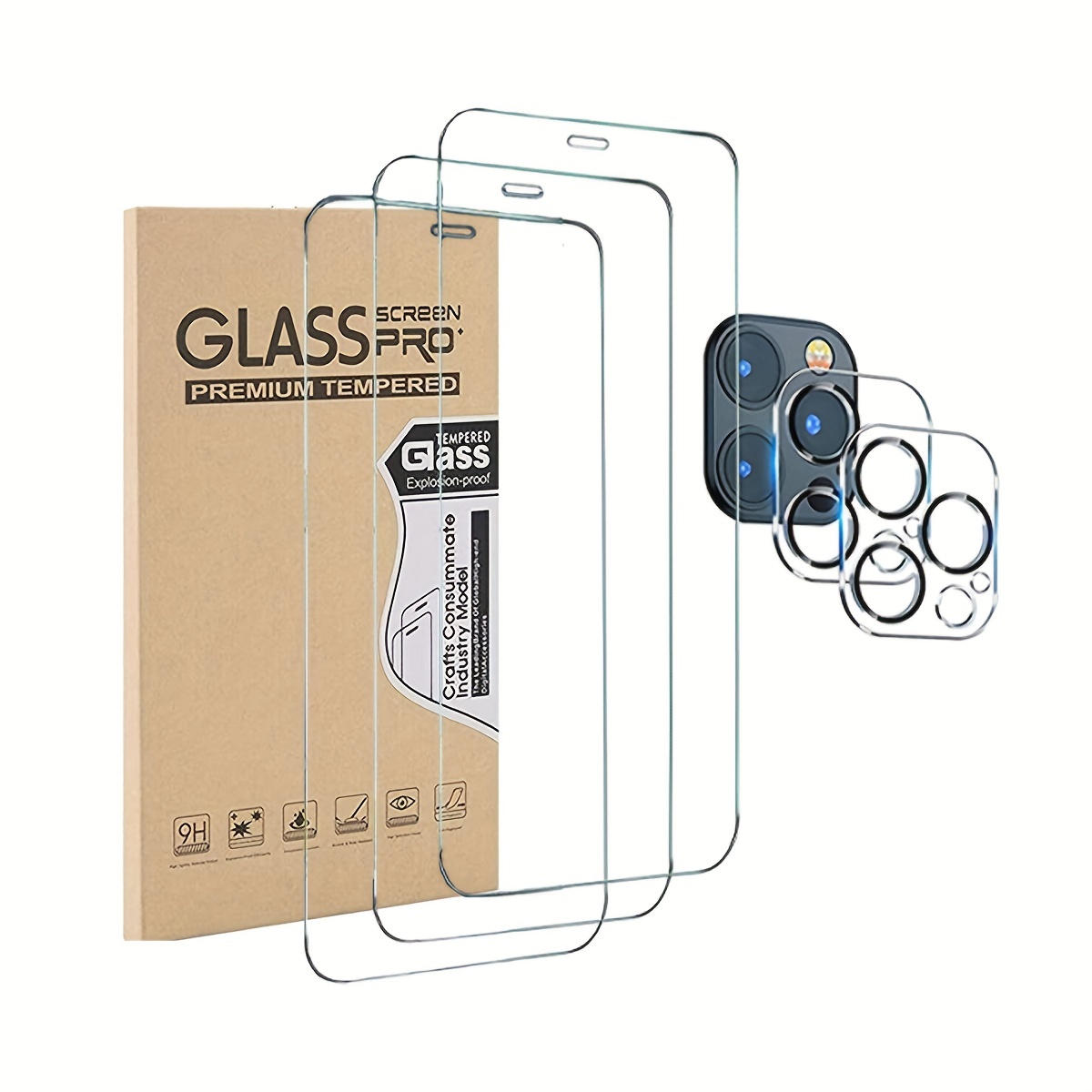 3 Pack Camera Lens Protector for iPhone 14 Pro MAX 13 12 11 Clear Tempered  Glass