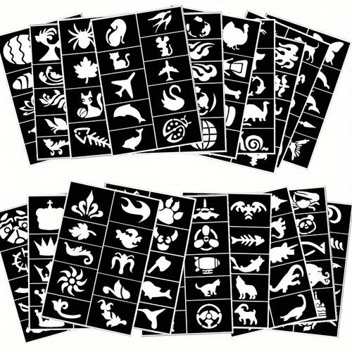 20 hollow tattoo templates suitable for temporary tattoos on and for body painting school carnival performances halloween and christmas party celebrations