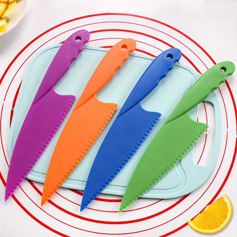 Juego de cuchillos para niños de 6 piezas, incluye cuchillo de madera para  niños pequeños, cortador arrugado para verduras, cuchillos de nailon para