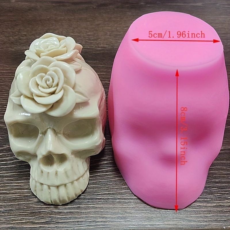 Skull rose mold, silicone soap mold, skull mold, Halloween skull mold, rose  mold