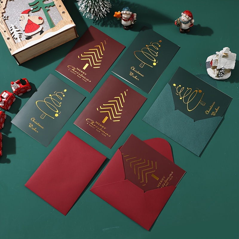 Enveloppe Noël Rétro Dorée Estampage Boîte Cadeau Noël - Temu Belgium