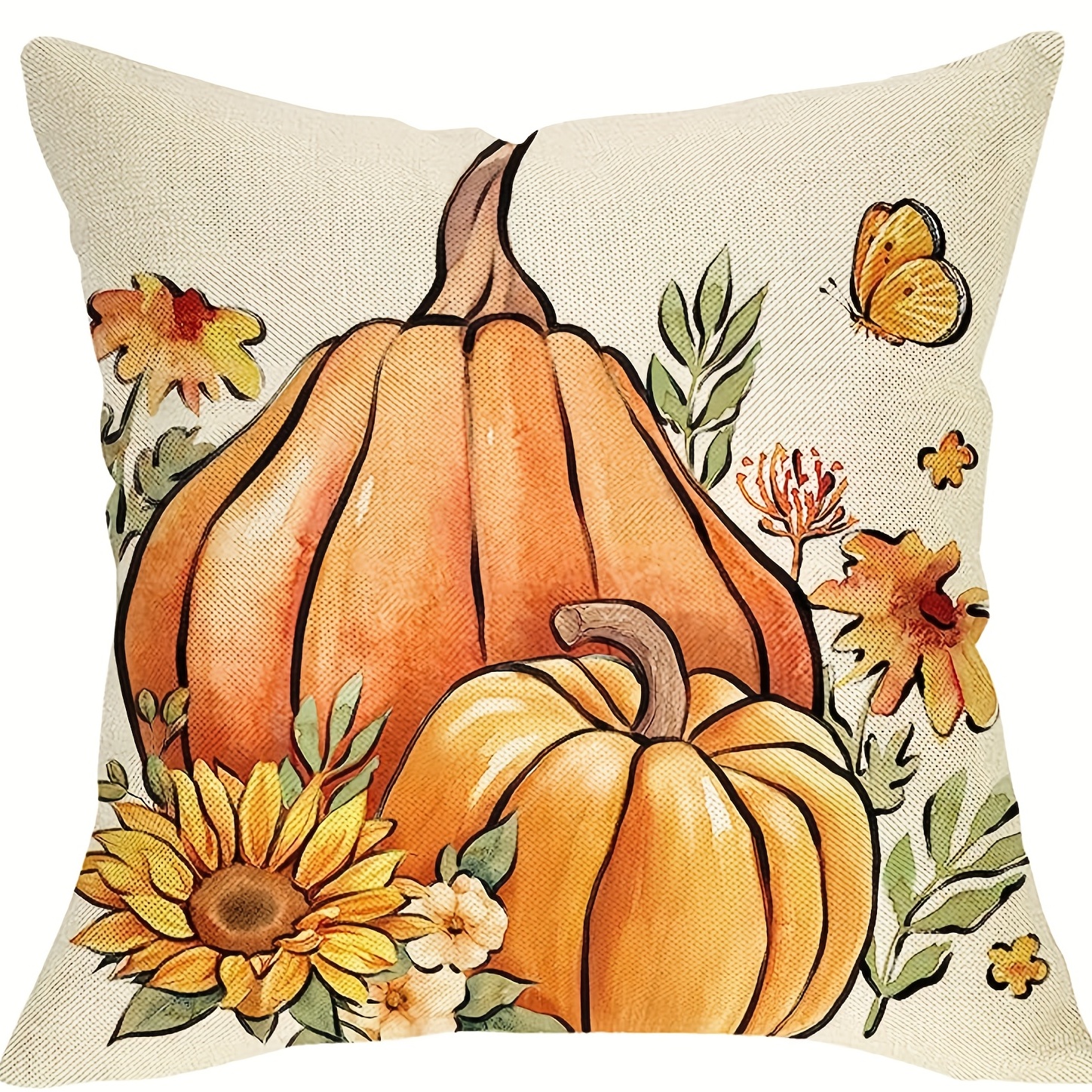 Fall Pillow Covers Happy Fall Pumpkin Truck Floral Pillows - Temu