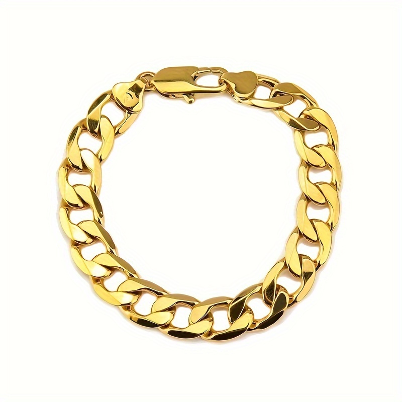 TEMU 1pc/2pcs (necklace And Bracelet) 18k Gold Plated Nk Chain. Men's And Women's Necklaces And Bracelets