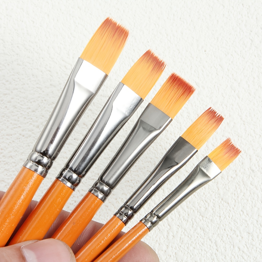 Plate Brush Set Bristle Nylon Oil Painting Acrylic Gouache - Temu