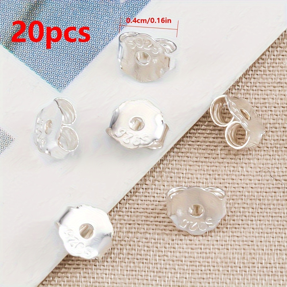 TEMU Set Of 20 Pieces Of S925 Silver Earrings With Ear Studs, Ear Wire, Jewelry Making Accessories For Diy