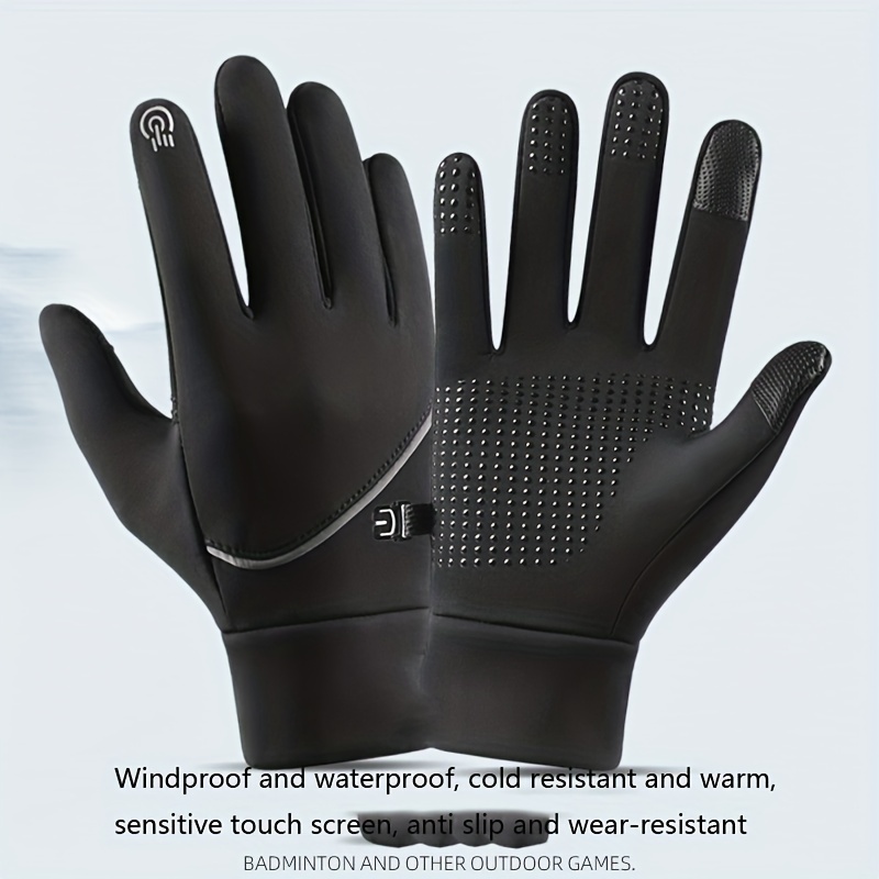 1pair Mens Warm Fleece Gloves Anti Slip Waterproof Touch - Temu Canada
