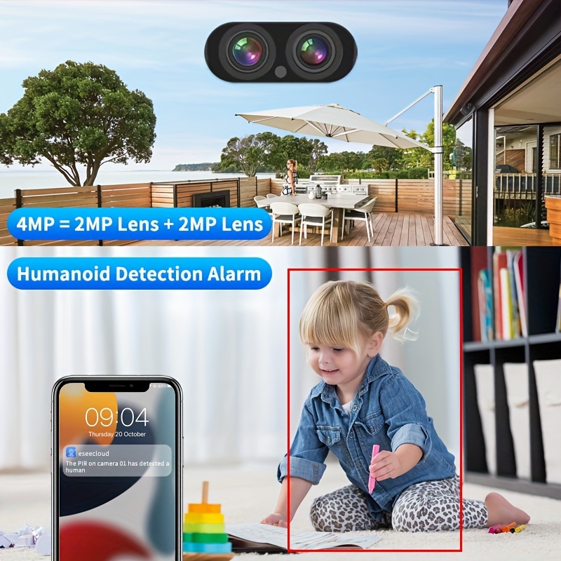 1080p hd wireless outdoor dual lens security camera ptz 10x