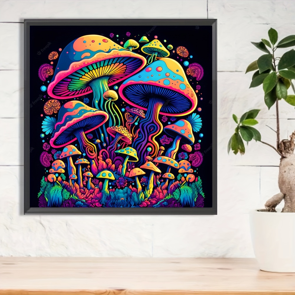 Diy 5d Diamond Painting Kit colorful Mushroom Beginner - Temu