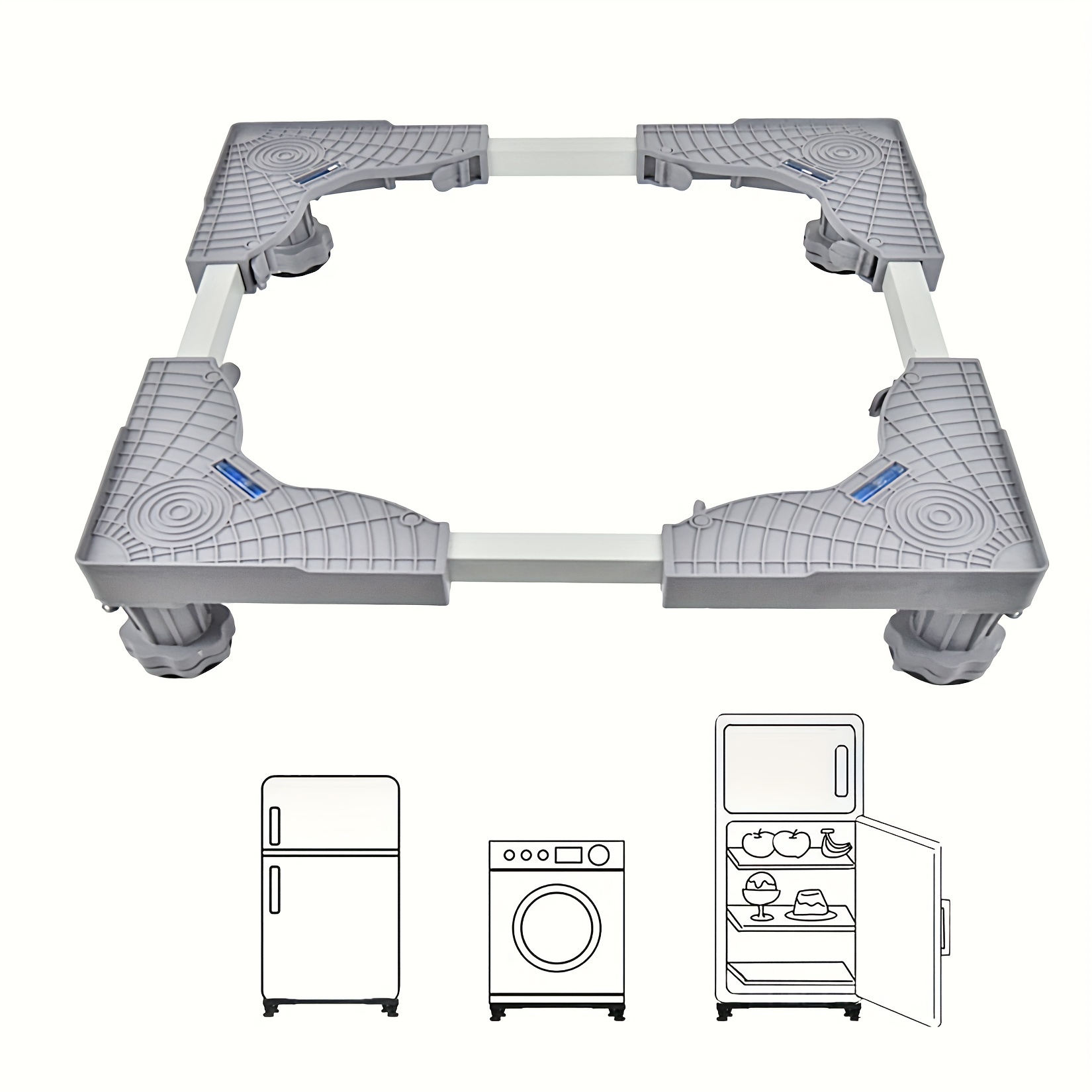Base ajustable multifuncional móvil con ruedas para lavadora