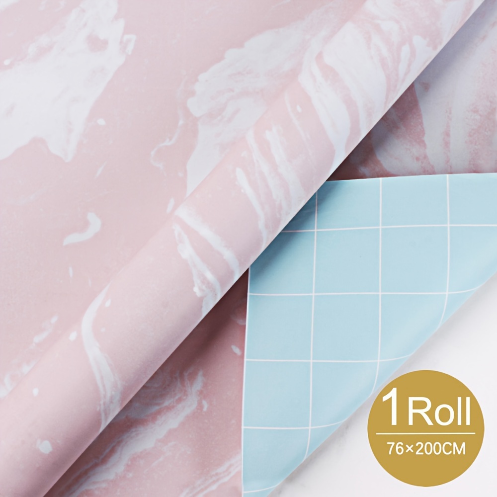 1 Roll, Pale Pink Gift Wrapping Paper White Textured Pattern Packing Paper  Sweet Birthday Presents Wrapper Valentine's Day Bouquet Supplies, Wrapping