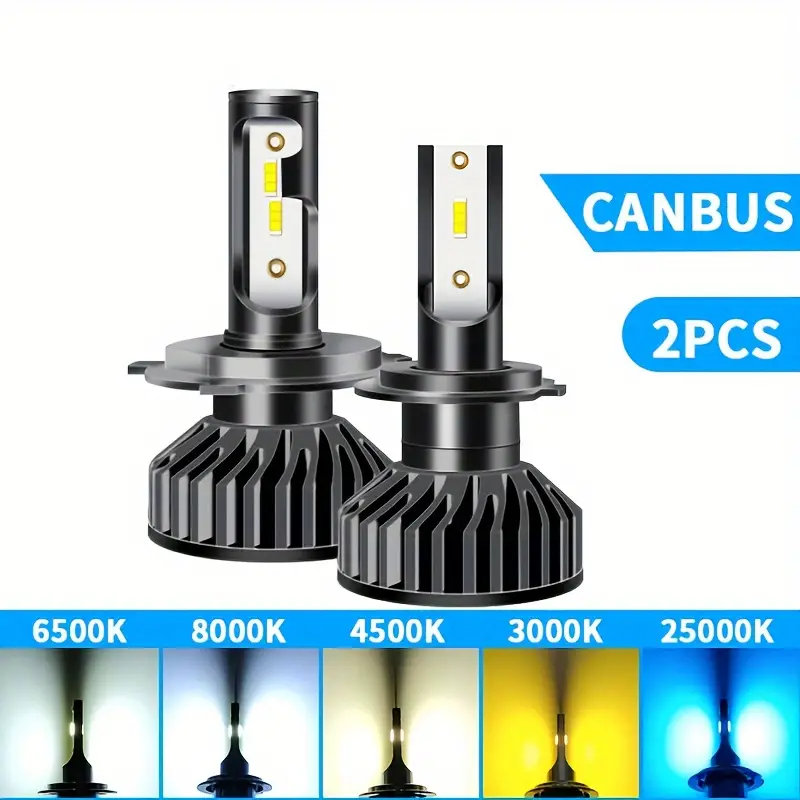 2 Uds Faros Coche H4 Led H7 Led Canbus H1 H3 H8 H11 9005 - Temu Mexico