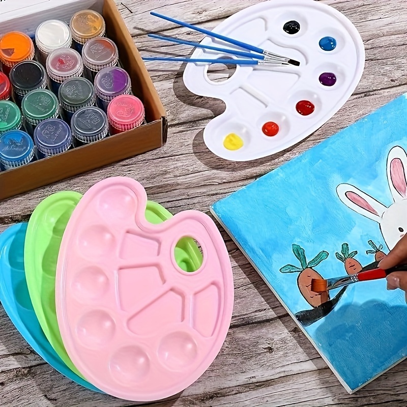 4 Colors Paint Palettes For Kids Plastic Watercolor Pallets - Temu