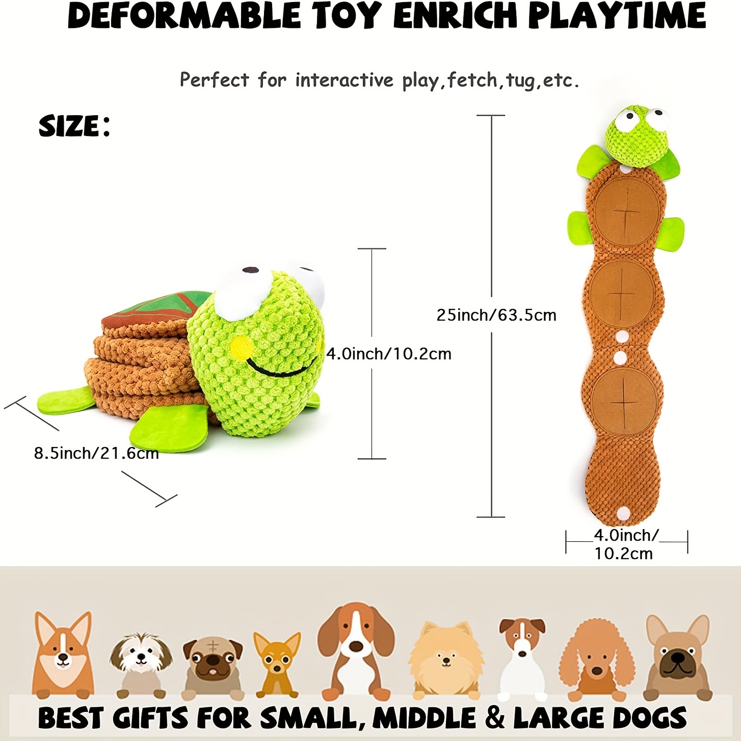 Dog Puzzle Toys, Squeaky Treat Dispensing Dog Enrichment Toys for