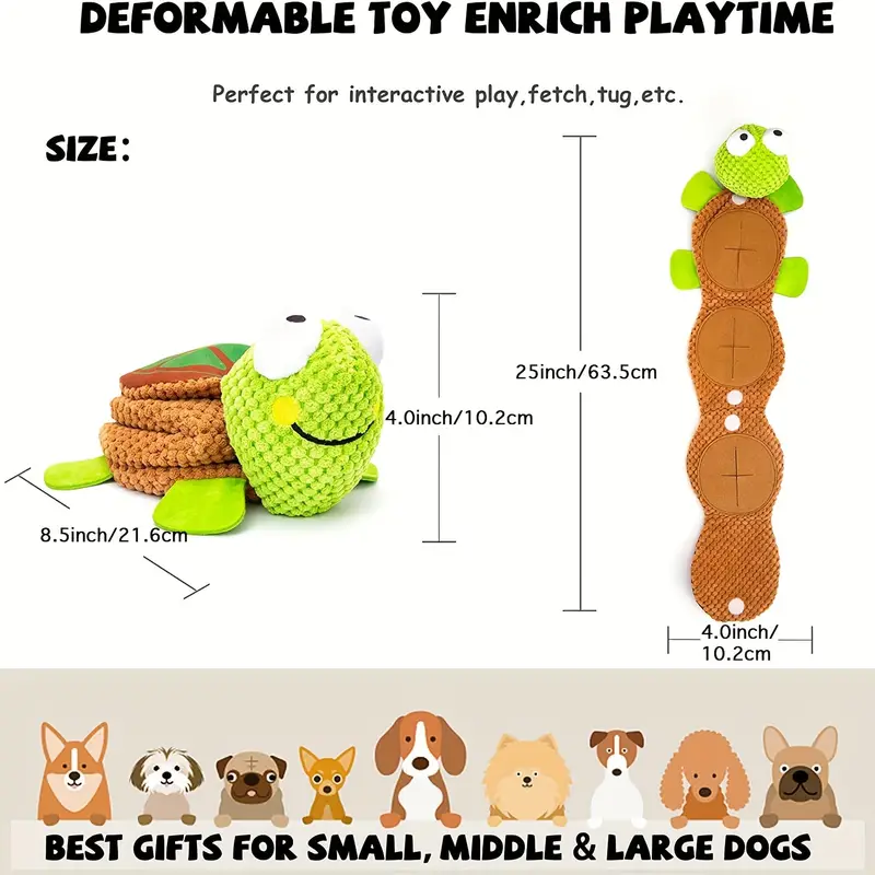 Dog Puzzle Toys - Enrichment Treat Dispensing Squeaky Crinkle