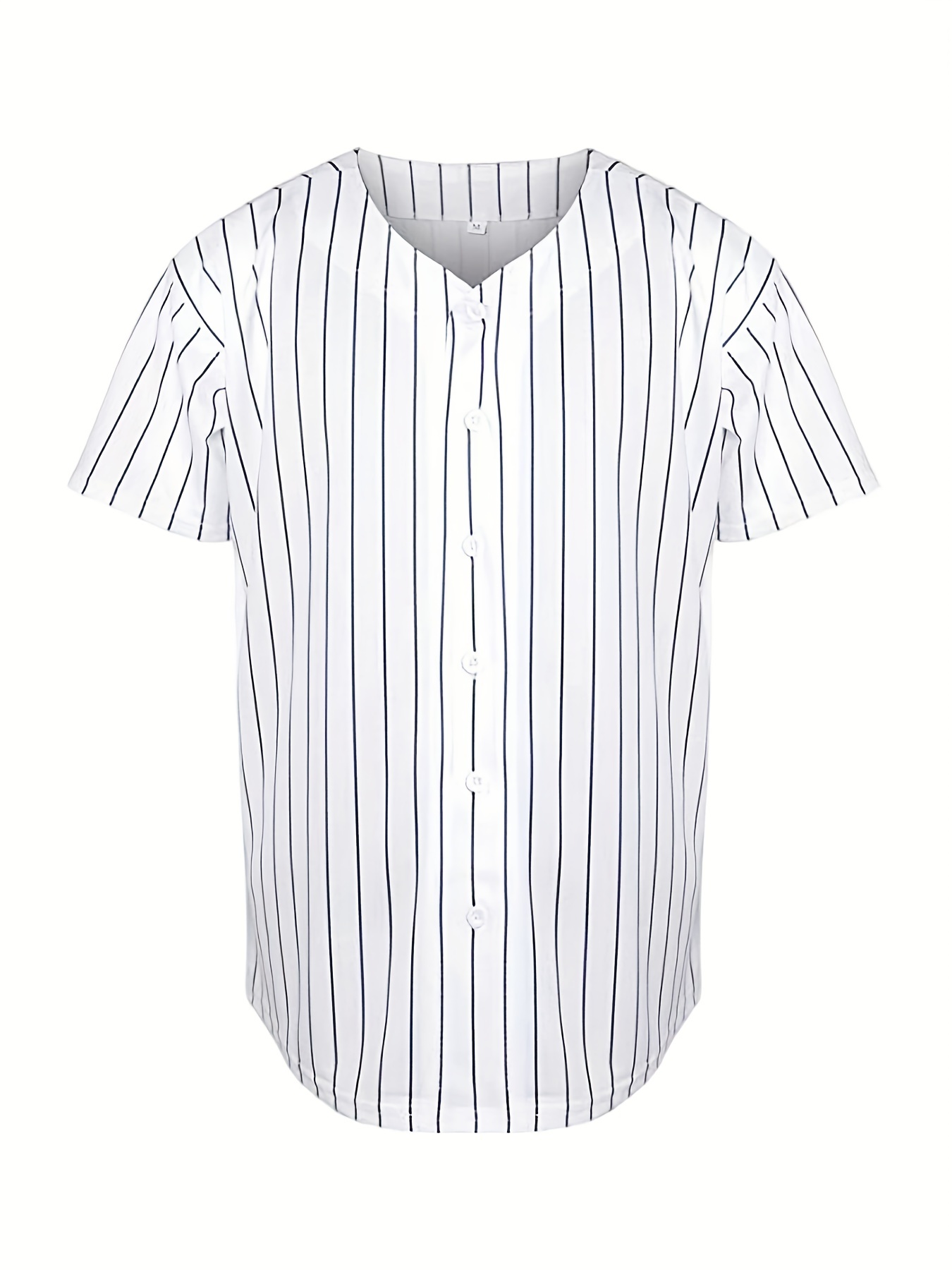 Unisex Button Down Plain Black Stripe Baseball Jerseys | YoungSpeeds