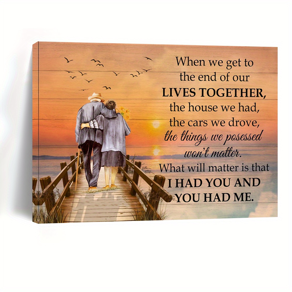 

1pc Wooden Framed Canvas Painting, When We Get To The End Of Our Lives, Wall Art Prints With Frame, For Living Room & Bedroom, Home Decoration, Festival Gift For Her Him, Ready To Hang