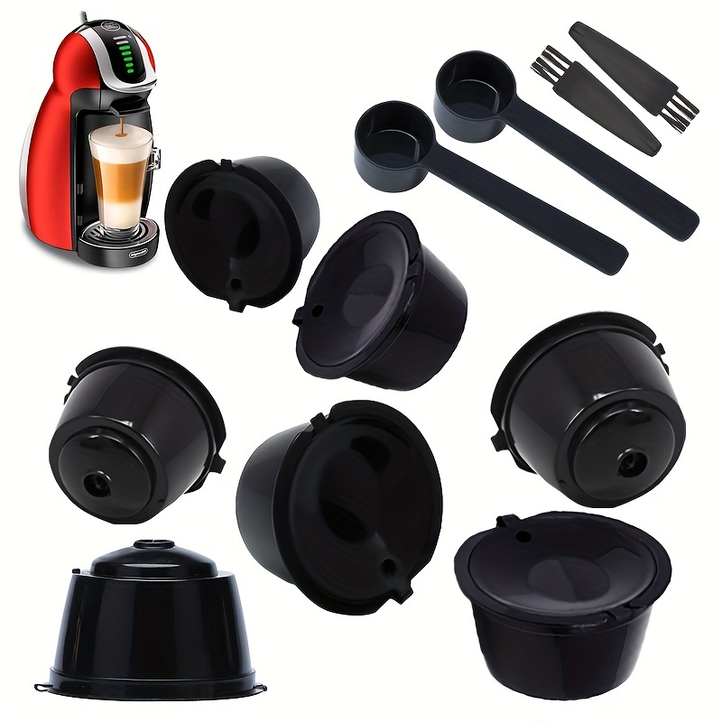 Image of Colorful 7-packcoffee Capsule Shell, Reusable Coffee Capsule Filter Cup, Refillable Coffee Powder