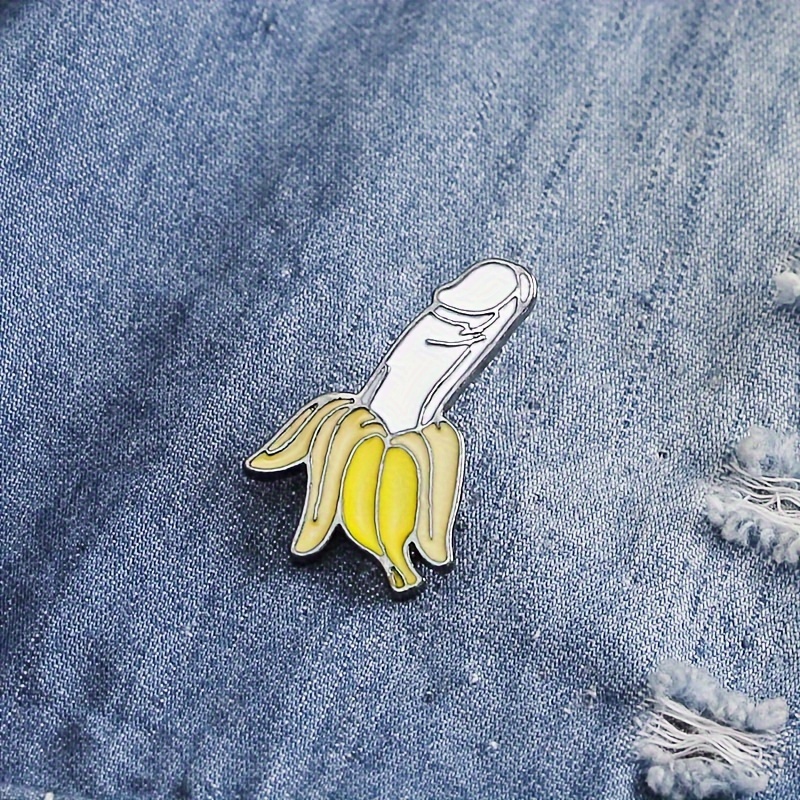 Funny Banana Shape Brooch Unique Cartoon Alloy Pin Clothes - Temu