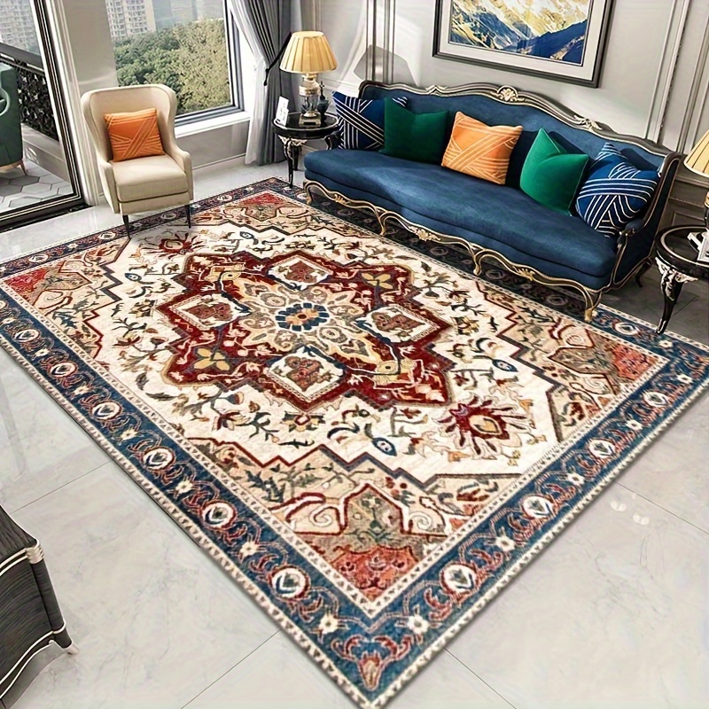 Persian Carpet Vintage Thin Carpet Soft Bedside Carpet - Temu